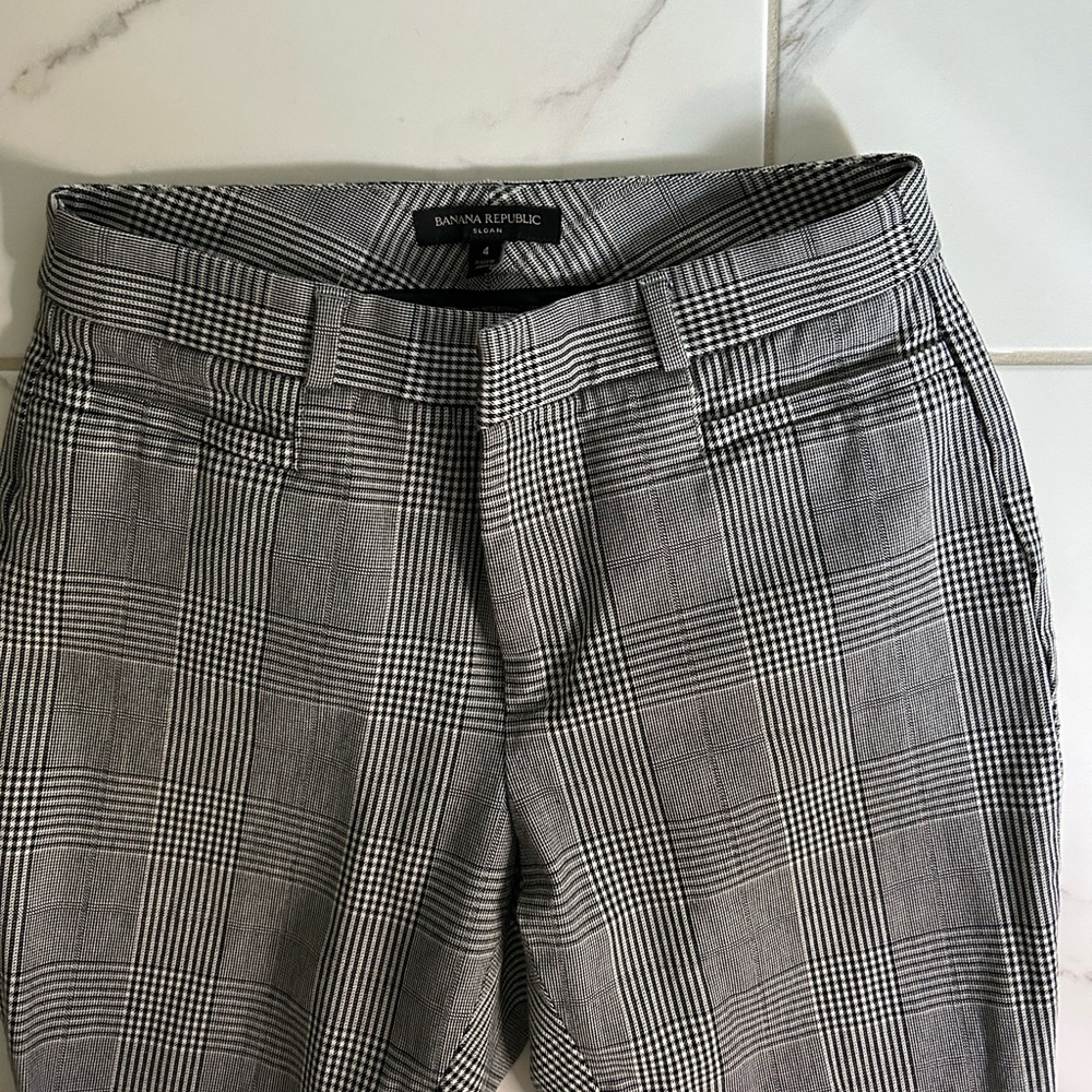 Banana Republic Black Plaid Pants